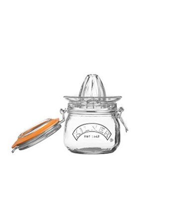 Kilner 0025.842 Orangenpresse Bügelverschluss Glas/Edelstahl, 0,5 Liter Zitruspresse, transparent