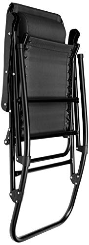 Amazon Basics - składany fotel bujany, czarny. - obrazek 4