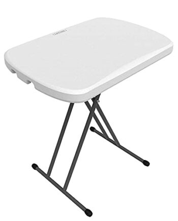 Lifetime 80251 Verstellbarer Klapptisch für Laptop, TV-Fach, 26 Zoll (66 cm), granitweiß