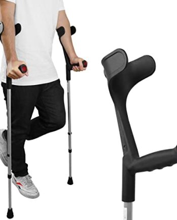 PEPE - Krücken Schwarz (x2 stück), Unterarmgehstützen, Krücken Gehhilfe, Krücke, Gehhilfen Krücken, Doppelset, Krücken Schwarz - Made in Europe.