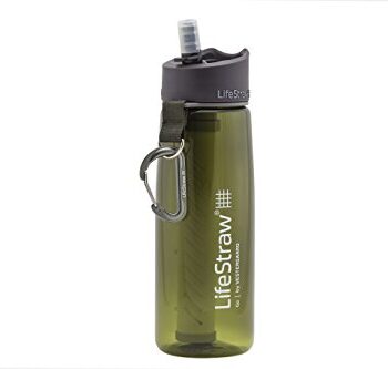 LifeStraw Go 2 Nachfüllbare Wasserflasche mit Eingebautem (2-Stufig) Green Filter, Grün, M
