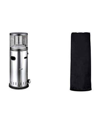 Enders Terrassenheizer Gas Polo 2.0, Gas-Heizstrahler 5460, Terrassenstrahler mit stufenloser Regulierung, Endur Reflektionssystem + Wetterschutzhülle, Schwarz, 50 x 50 x 120 cm