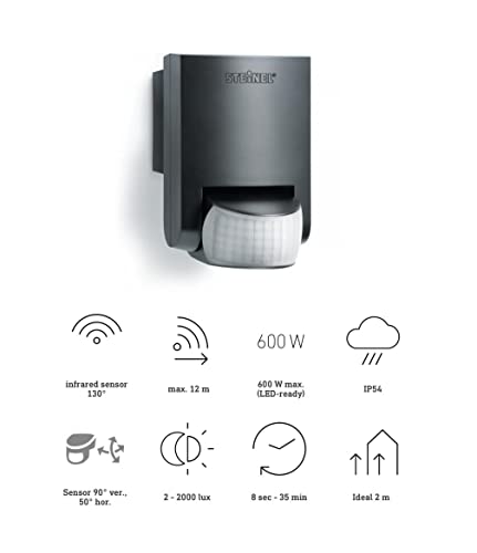 Steinel Czujnik ruchu IS 130-2 czarny, czujnik ruchu 130°, zasięg 12 m - obrazek 5