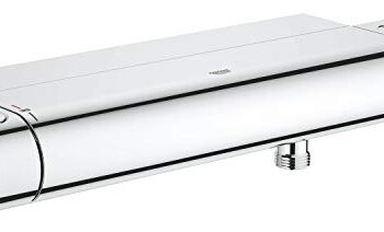 GROHE Grotherm 2000 - Thermostat- Brausearmatur (wassersparend, für die Wandmontage, mit Duschablage, Sicherheitssperre bei 38° C), chrom, 34469001