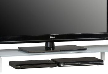 MAJA-Möbel 1605 9746 TV-Board, Metall weiß - Weißglas, Abmessungen BxHxT: 1100 x 125 x 350 mm