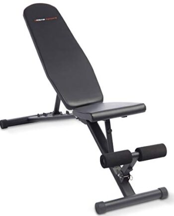 Ultrasport Universal-Hantelbank, Trainingsbank klappbar und belastbar bis 500 kg, vielseitig zuhause einsetzbar als Fitnessbank oder Bauchmuskeltrainer und bei Nichtgebrauch schmal zusammenklappbar