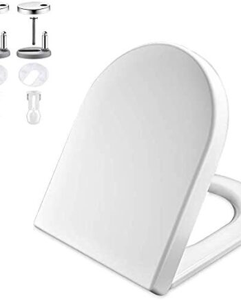 GRIFEMA WC Sitz mit Absenkautomatik-D Toilettendeckel Einfache Montage und Sauber, Klodeckel Quick-Release-Funktion, Antibakterielle, Passend für die Meiste Toilette, Belastbarkeit von 150kg, Weiß