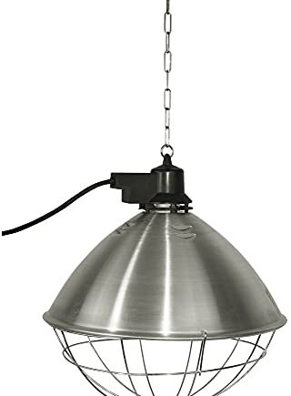 Kerbl Infrarot Wärmestrahlgerät ø 35 cm (Wärmelampe für Geflügel und andere Kleintiere, Infrarotlampe) 22729, Silber, 1 Stück (1er Pack)