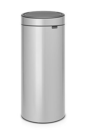 Brabantia 115387 Touch Bin New mit herausnehmbaren Kunststoffeinsatz, metallic grey, 30 L