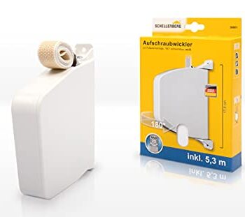 Schellenberg 50801 Aufschraubwickler Maxi 23mm, schwenkbar, 5,3m Gurtband, weiß