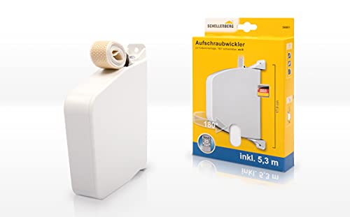 Schellenberg 50801 Aufschraubwickler Maxi 23mm, schwenkbar, 5,3m Gurtband, weiß