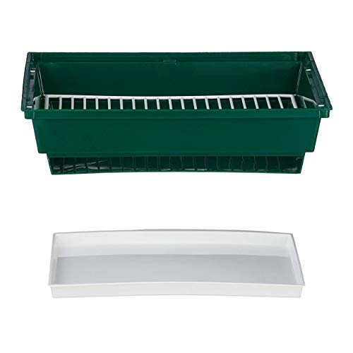 Relaxdays Vogelkäfig, klein, Wellensittich, Kanarienvögel, Sitzstange, Futternapf, HxBxT 49,5 x 34,5 x 28 cm, weiß/grün - obrazek 5