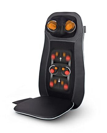 medisana MCN Shiatsu Massageauflage für Rücken und Nacken, Massagesitzauflage mit Spotmassage, Nackenmassage, Wärmefunktion, 3 Intensitäten, Rotlichtfunktion, Fernbedienung, Schwarz, Einheitsgröße