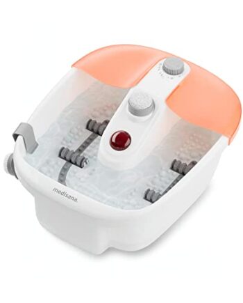 medisana FS 883 Fußsprudelbad mit Fußreflexzonenmassage - elektrisches Fußbad, Wasser-Warmhaltefunktion, Vibrationsmassage, Pediküre-Aufsätzen, Fußbad mit Massage und Heizung, für große Füße