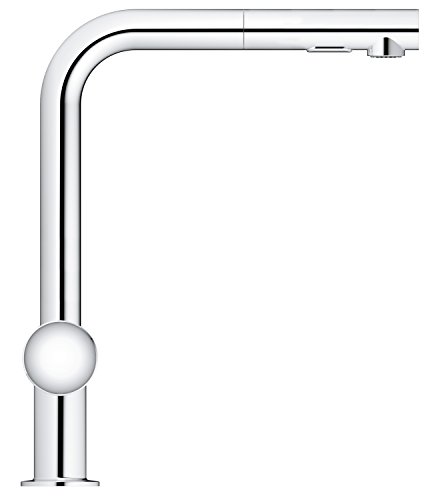 GROHE Minta - Einhand- Küchenarmatur (L-Auslauf, herausziehbare Dual-Spülbrause, 360° schwenkbar, kratzfest) , chrom, 30274000 - obrazek 5