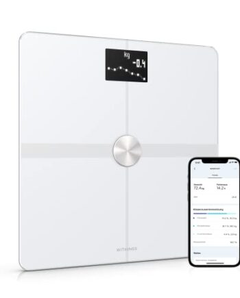 Withings Body+ - WLAN-Smart-Waage mit Körperzusammensetzungsfunktion, Messung von Körperfett, BMI, Muskelmasse, Wasseranteil, digitale Körperfettwaage, App-Sync via Bluetooth oder WLAN