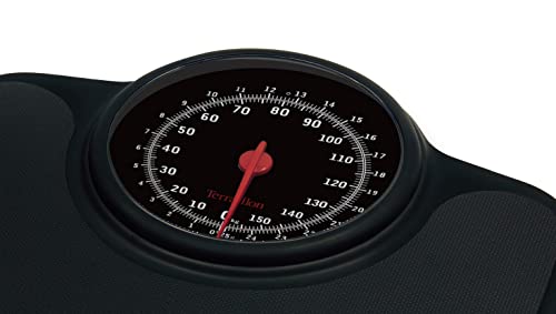 TERRAILLON Mechanische Personenwaage TNEO - Große runde Skalenanzeige - Wägebereich bis 160kg - Schwarz - obrazek 3