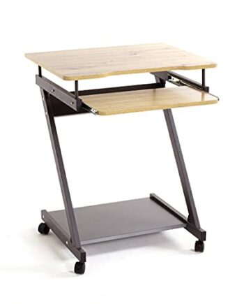 HAKU Möbel Biurko komputerowe na kółkach, MDF, dąb antracytowy, szer.