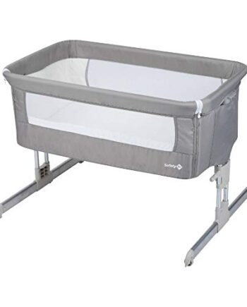 Safety 1st Beistellbett Calidoo, höhenverstellbares Babybett, gemütlich und weich gepolstert, das Beistellbettchen ist nutzbar ab der Geburt bis max. 9 kg, warm grey