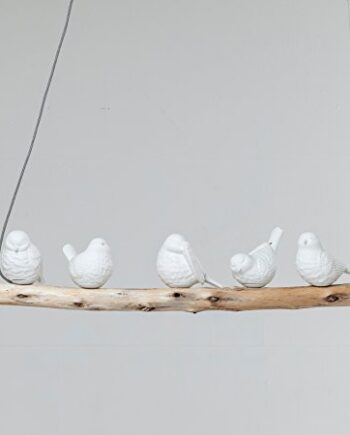 Kare Design Hängeleuchte Animal Dining Birds, Weiß/Beige, 120x120x15cm