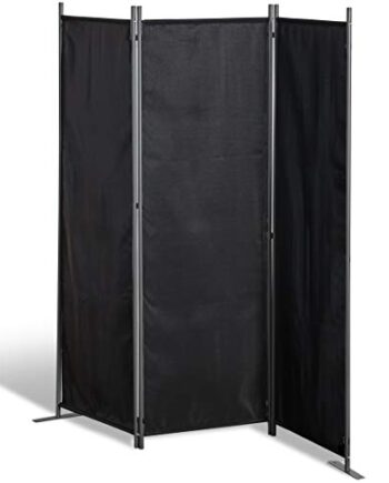 GRASEKAMP Qualität seit 1972 Stellwand 165x170 cm dreiteilig - schwarz - Paravent Raumteiler Trennwand Sichtschutz