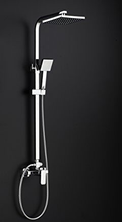 DP bath M008 Überkopfbrauseset aus Edelstahl RY-S018 + A008 mit Einhebelmischer ohne Thermostat, Silber