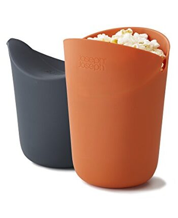 Joseph Joseph M-Cuisine - Popcorn-Maker für die Mikrowelle, 2-er Pack - orange/grau, 10.199999999999999 x 10.199999999999999 x 14.5 cm
