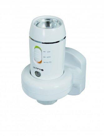 Olympia NL 300 LED Nachtlicht (mit Taschenlampe, Induktions-Ladetechnik, Dämmerungssensor, Notlampe für Steckdose mit Akku / Batterie)