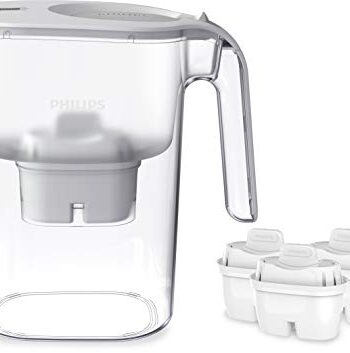 Philips Water Wasserfilter inkl. 3 Kartusche, 3 Liter, reduziert Kalk, Chlor und Mikrokunststoffe, PFOA