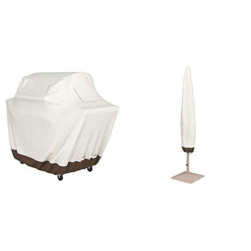 Amazon Basics Grillabdeckung, Gurte mit Click-Verschluss, Gr. M & Abdeckung für Sonnenschirm