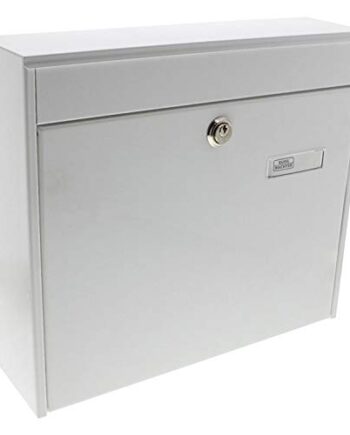 BURG-WÄCHTER Zaunbriefkasten, A4 Einwurf-Format, EU Norm EN 13724, Inkl. 2 Schlüsseln, Verzinkter Stahl, Potsdam 878 W, Weiß