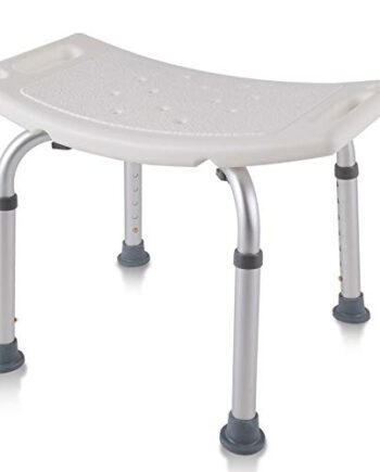 AUFUN Duschhocker Duschstuhl 38-53cm Höhenverstellbar Duschhocker Anti-Rutsch Badsitz Duschhilfe Duschsitz aus Alu und Kunststoff für Alter, Schwangere