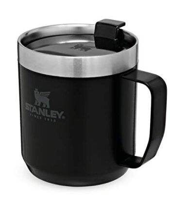 Stanley Classic Legendary Camp Mug Thermobecher 354 ml Matte Black - Doppelwandiger, Vakuumisolierter Kaffeebecher To Go - BPA-frei - Spülmaschinenfest - Paßt Unter die Meisten Kaffeevollautomaten