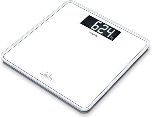 Beurer GS 400 white Signature Line Glas-/Personenwaage, mit großer Trittfläche aus super weißem Sicherheitsglas, stylischer Schwarz-Display im XL-Format und Tragkraft bis 200 kg - obrazek 2