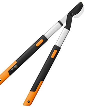 Fiskars SmartFit Bypass-Teleskop-Astschere für frisches Holz, Antihaftbeschichtet, Gehärteter Präzisionsstahl, Grifflänge: 66 bis 90 cm, Schwarz/Orange, L86, 1013564