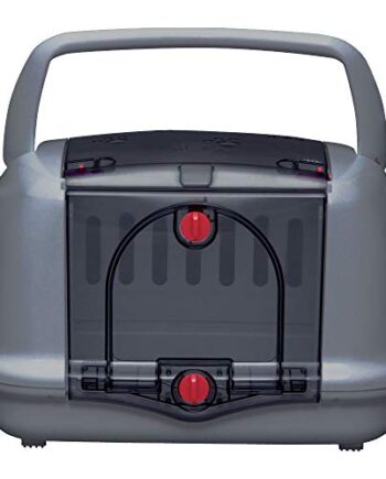 Iris Ohyama, Transportbox für Kleintier / Hundetransportbox, 2 seitliche Kerben für den Sicherheitsgurt, 2 Ã–ffnungen (Vorder- & Oberseite) für Katze, Hund, Nagetier - Pet House & Carry P-HC480, Grau