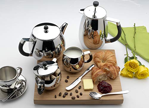 Grunwerg Café Stål Grandeur Doppelwandige Teekanne mit Siebeinsatz aus 18/10 Edelstahl – 35 oz / 1,0 L - obrazek 3