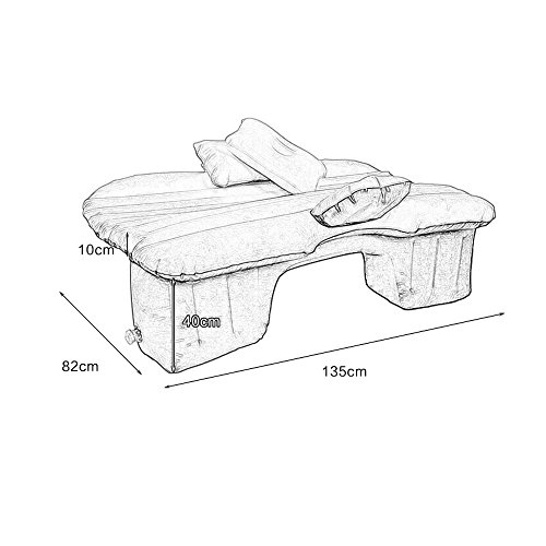 Vinteky Auto SUV Luftmatratze Bewegliche Dickere Luftbett Auto Matratze für Reisen Camping Outdoor Aktivitäten (Grau) - obrazek 3