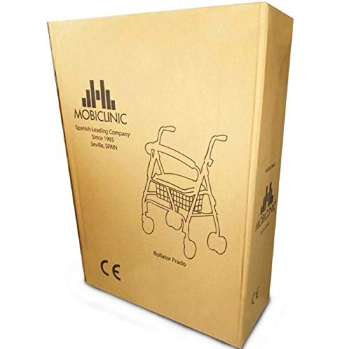 Mobiclinic, Modell Prado, Gehhilfe für Behinderte, Senioren, Rollator, Aluminium, Leicht, Faltbar, Druckbremsen, Mit Sitz, Korb und 4 Rädern, Farbe Bordeaux - obrazek 2