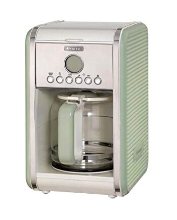 Ariete 1342, Kaffeemaschine für Filterkaffee, Kaffeekanne aus gehärtetem Glas mit einem Fassungsvermögen von bis zu 12 Tassen, Timer zur 24-Stunden-Programmierung, Abschaltautomatik, 2000 W, Grün