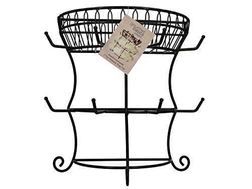 Mikasa Gourmet Basics by Mikasa Band and Stripe 6 Becherbaum mit Korb unten antik Französische Landschaft, Antik-Schwarz, 14.75-Inch - obrazek 4