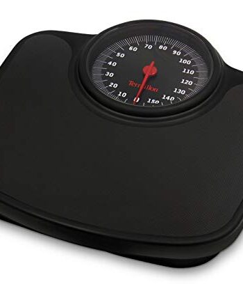 TERRAILLON Mechanische Personenwaage TNEO - Große runde Skalenanzeige - Wägebereich bis 160kg - Schwarz