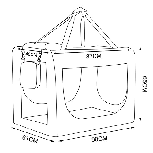 lionto Hundetransportbox Hundetasche Hundebox Faltbare Kleintiertasche Größe XXL Farbe Beige - obrazek 3