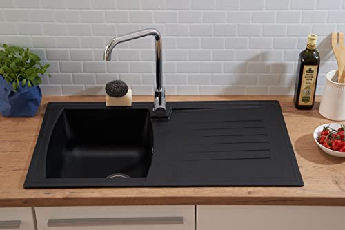 Respekta Boston zlewozmywak mineralitowy w kolorze czarnym/Jednokomoro - obrazek 13