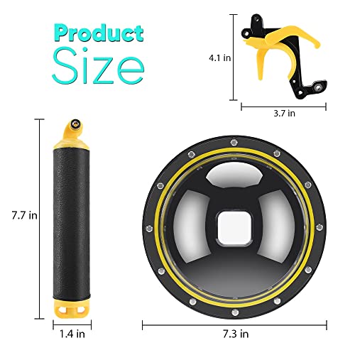 Sjpzwcrl Für GoPro Dome Port, für Gopro Hero 7 6 5 2018 Black Dome GoPro Zubehör Unterwasser Dome Objektivdeckel Wasserdichter Gehäusekoffer Tauchen Superanzug mit Pistolenabzug für Actionkamera - obrazek 3