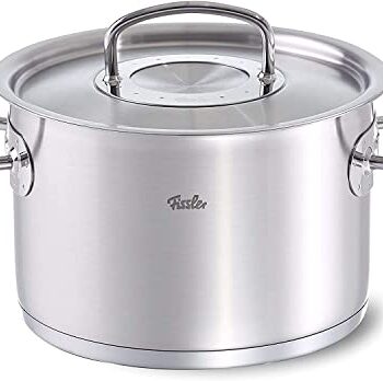 Fissler Original-Profi Collection / Edelstahl-Topf (Ø 20 cm, 3,9L) hoher Kochtopf mit Metall-Deckel, alle Herdarten -Induktion