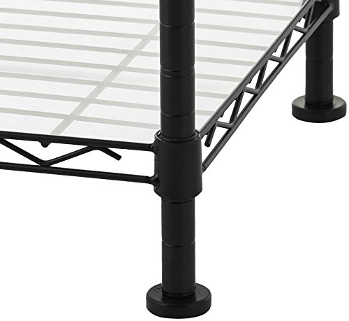 Amazon Basics Ausziehbarer Offener Kleiderschrank mit 10 Höhenverstellbaren Einlegeböden - Maximalgewicht 521 kg, Schwarz - obrazek 4