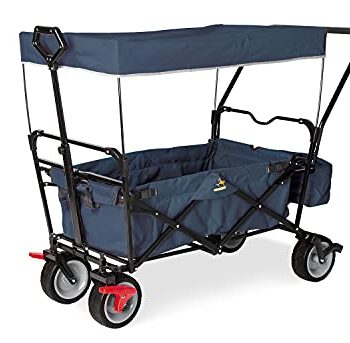 Pinolino 238021 Klappbollerwagen Paxi DLX Comfort mit Bremse, Sonnendach, Tragetasche, komfortabler Schiebegriff, Tragfähigkeit 70 kg, Marineblau