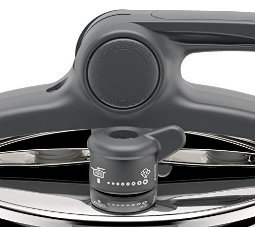 Lagostina Irradial Control Lagoeasy'UP 3,5 l Schnellkochtopf aus Edelstahl 18/10, Ø 22 cm, Dampfkochtopf für Induktion und Gas, Vereinfachtes Öffnen des Deckels, mit 3-lagigem Irradial-Plus-Boden - obrazek 4