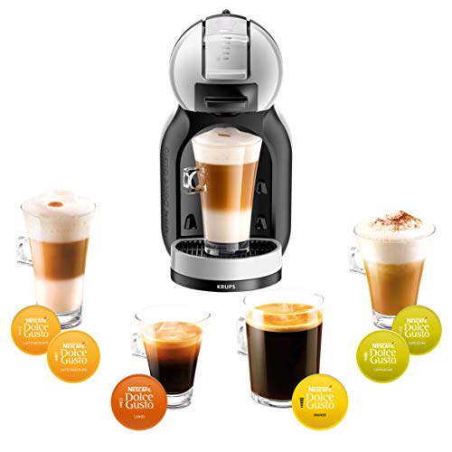 Krups KP123B Dolce Gusto Maschine Mini Me | Kaffeekapselmaschine | über 30 verschiedene Getränke vollautomatisch | Heiß- und Kaltfunktion | 1500 Watt | Artic-Grey/schwarz - obrazek 2